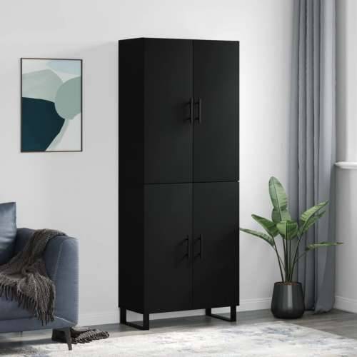Visoka komoda crni 69,5x34x180 cm konstruirano drvo - Crna 1 2 vrata Cijena