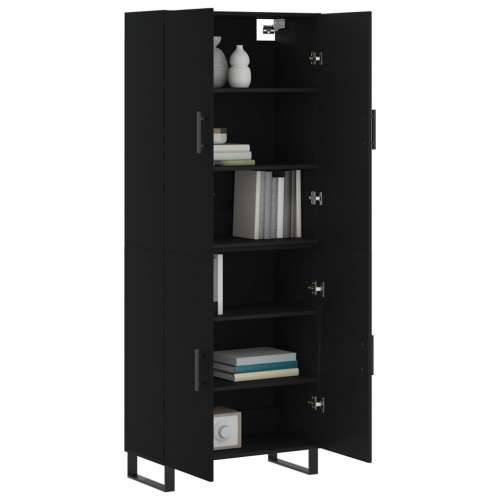 Visoka komoda crni 69,5x34x180 cm konstruirano drvo - Crna 1 2 vrata Cijena