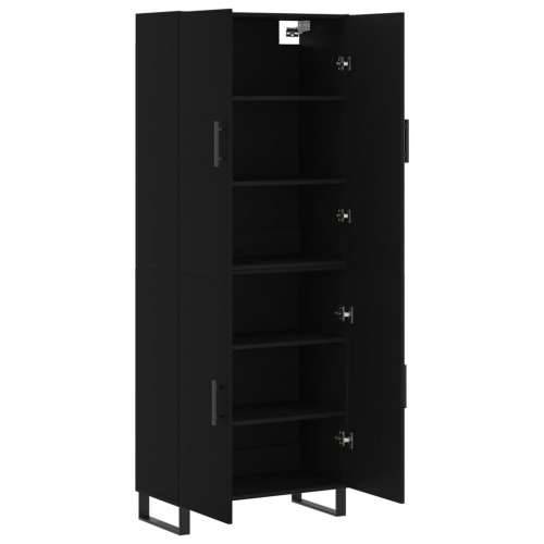 Visoka komoda crni 69,5x34x180 cm konstruirano drvo - Crna 1 2 vrata Cijena