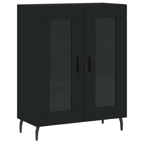 Visoka komoda crni 69,5x34x180 cm konstruirano drvo - Crna 1 2 staklena vrata Cijena