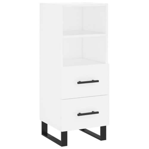 Visoka komoda bijeli 34,5x34x180 cm od konstruiranog drva - Bijela 1 2 ladice 2 police Cijena