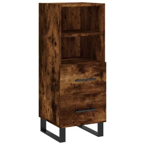 Visoka komoda dimljeni hrast 34,5x34x180cm konstruiranog drva - Dimljeni hrast 1 2 ladice 2 police Cijena