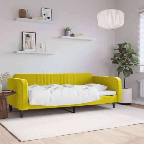 Dnevni krevet žuti 100 x 200 cm baršunasti - Žuta 100 x 200 cm bez madraca Cijena