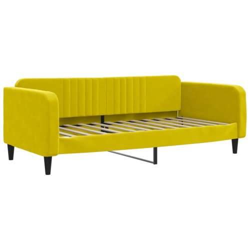 Dnevni krevet žuti 100 x 200 cm baršunasti - Žuta 100 x 200 cm bez madraca Cijena
