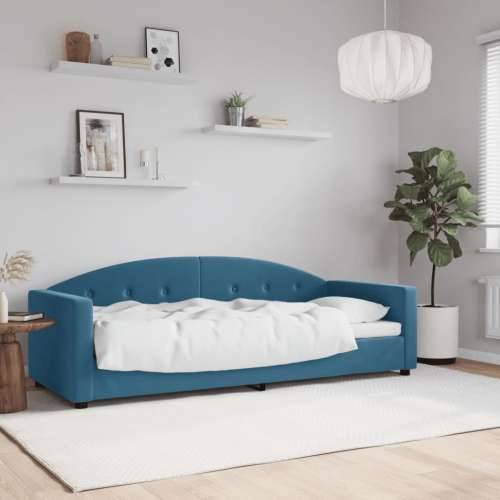 Dnevni krevet plavi 80 x 200 cm baršunasti - Plava 80 x 200 cm bez madraca Cijena