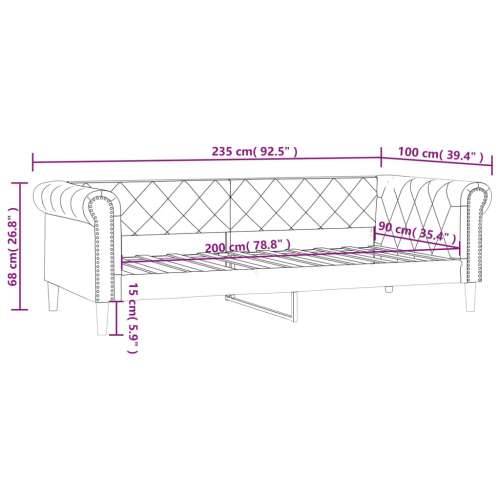 Dnevni krevet krem 90 x 200 cm od umjetne kože - Krema 90 x 200 cm bez madraca Cijena