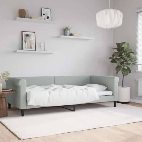 Dnevni krevet svjetlosivi 90 x 200 cm baršunasti - Svjetlosiva 90 x 200 cm bez madraca Cijena