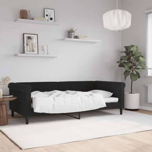 Dnevni krevet crni 90 x 190 cm baršunasti - Crna 90 x 190 cm bez madraca Cijena