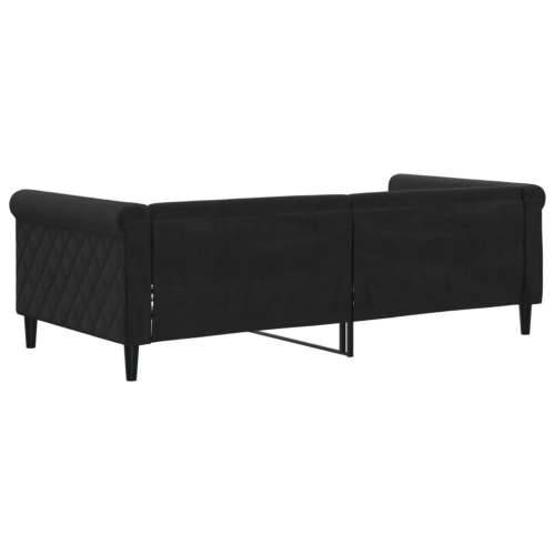 Dnevni krevet crni 90 x 190 cm baršunasti - Crna 90 x 190 cm bez madraca Cijena