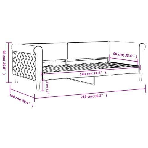 Dnevni krevet crni 90 x 190 cm baršunasti - Crna 90 x 190 cm bez madraca Cijena