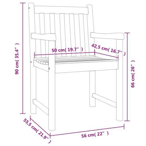 Vrtna garnitura - 5-dijelni vrtni blagovaonski set od masivnog bagremovog drva - Dužina stola 85 cm 4 Cijena
