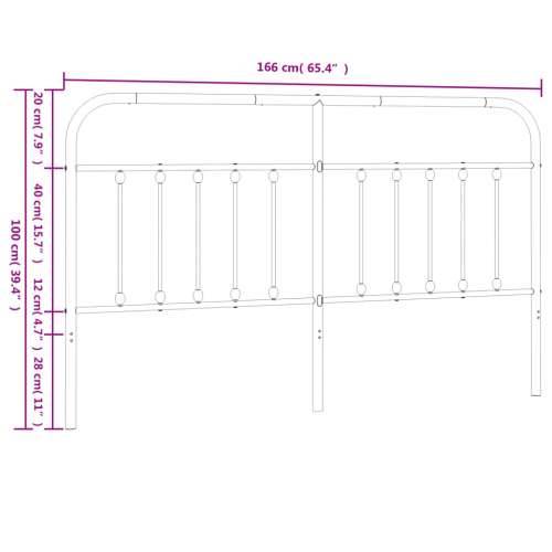 Metalno uzglavlje bijelo 160 cm - Bijela 160 cm 1 Cijena