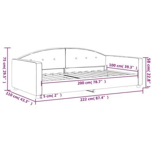 Dnevni krevet crni 100 x 200 cm baršunasti - Crna 100 x 200 cm bez madraca Cijena