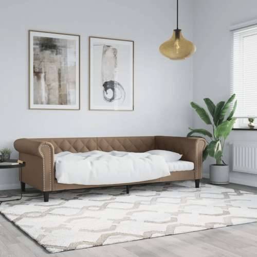 Dnevni krevet boja cappuccina 90 x 200 cm od umjetne kože - Boja cappuccina 90 x 200 cm bez madraca Cijena
