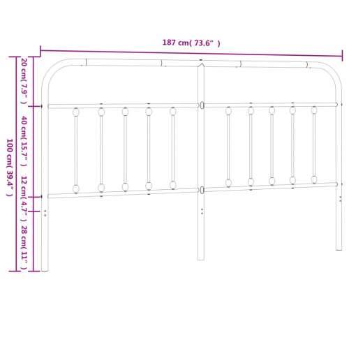 Metalno uzglavlje bijelo 180 cm - Bijela 180 cm 1 Cijena