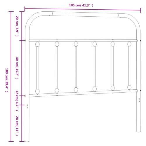Metalno uzglavlje bijelo 100 cm - Bijela 100 cm 1 Cijena