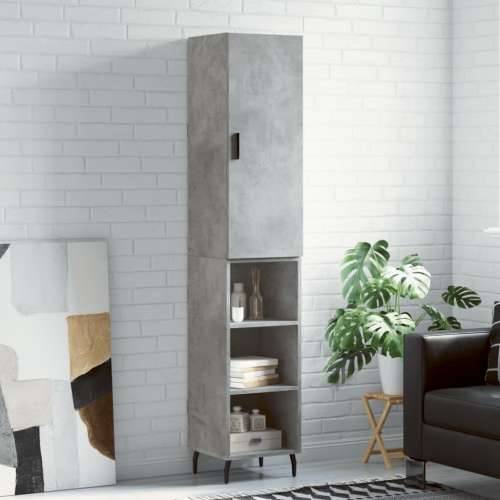 Visoka komoda siva betona 34,5x34x180 cm od konstruiranog drva - Beton siva 1 3 police Cijena