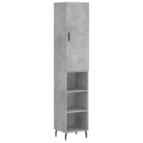 Visoka komoda siva betona 34,5x34x180 cm od konstruiranog drva - Beton siva 1 3 police Cijena