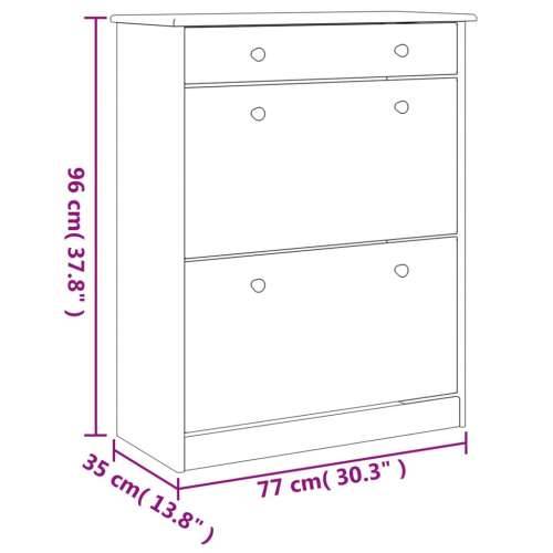Ormarić za cipele ALTA bijeli 77x35x96 cm od masivne borovine - Bijela 1 Cijena