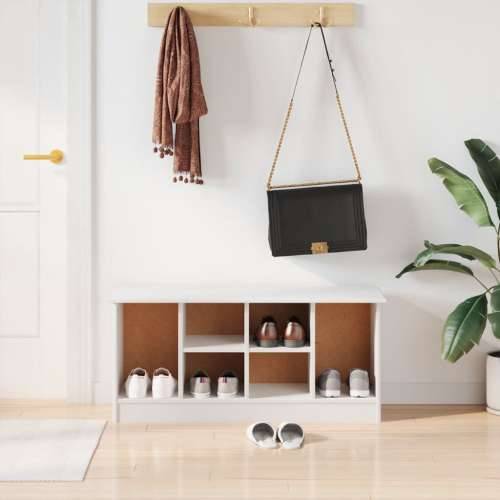 Klupa za cipele ALTA bijela 100 x 35 x 45 cm masivna borovina - Bijela Cijena