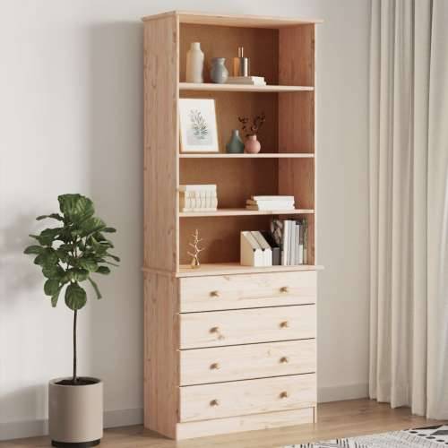 Regal za knjige s ladicama ALTA 77x35x186,5 cm masivna borovina - Prirodna 1 Cijena