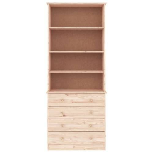 Regal za knjige s ladicama ALTA 77x35x186,5 cm masivna borovina - Prirodna 1 Cijena