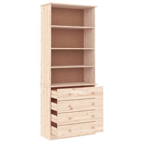 Regal za knjige s ladicama ALTA 77x35x186,5 cm masivna borovina - Prirodna 1 Cijena