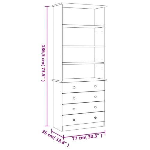 Regal za knjige s ladicama ALTA 77x35x186,5 cm masivna borovina - Prirodna 1 Cijena