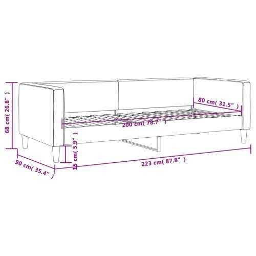 Dnevni krevet tamnosivi 80 x 200 cm od tkanine - Tamno siva 80 x 200 cm bez madraca Cijena