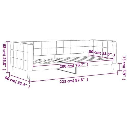 Dnevni krevet ružičasti 80 x 200 cm baršunasti - Ružičasta 80 x 200 cm bez madraca Cijena