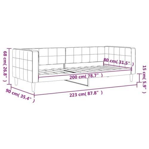 Dnevni krevet žuti 80 x 200 cm baršunasti - Žuta 80 x 200 cm bez madraca Cijena