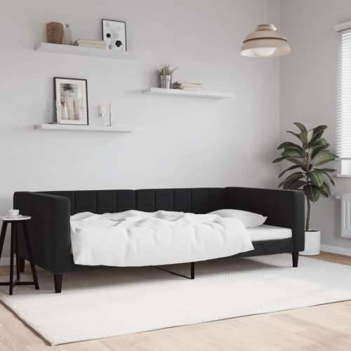 Dnevni krevet crni 100 x 200 cm baršunasti - Crna 100 x 200 cm bez madraca Cijena