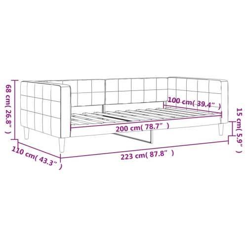Dnevni krevet crni 100 x 200 cm baršunasti - Crna 100 x 200 cm bez madraca Cijena