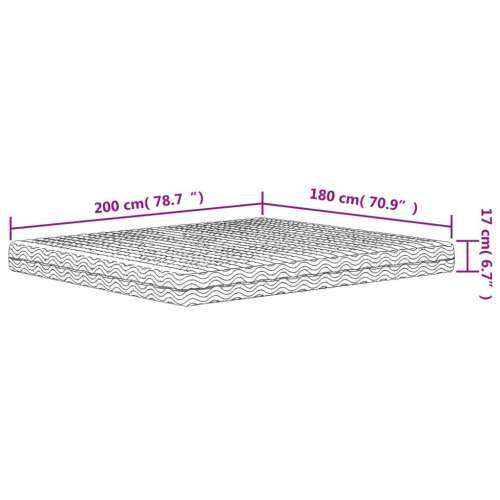 Madrac od pjene bijeli 180 x 200 cm tvrdoća H2 H3 - 180 x 200 cm 1 Cijena