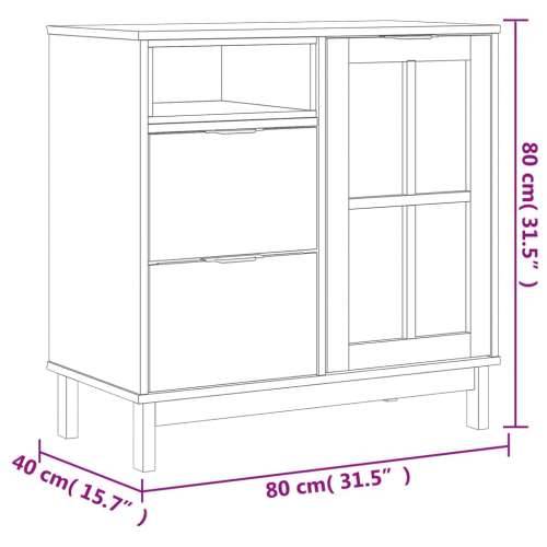 Komoda sa staklenim vratima FLAM 80x40x80 cm masivna borovina Cijena