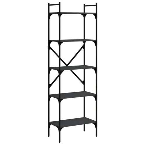 Regal za knjige 5 razina crni 56x31,5x174 cm konstruirano drvo - Crna 1 174 cm Cijena