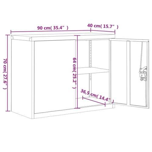 Ormarić za spise bijeli 90 x 40 x 70 cm čelični - Bijela 90 x 40 x 70 cm 1 Cijena