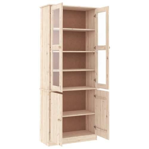 Staklena vitrina ALTA 77 x 35 x 186,5 cm od masivne borovine - Prirodna 1 Cijena
