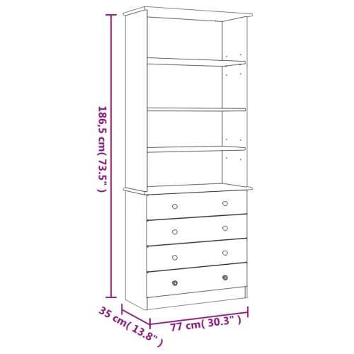 Regal za knjige s ladicama ALTA bijeli 77x35x186,5 cm borovina - Bijela 1 Cijena