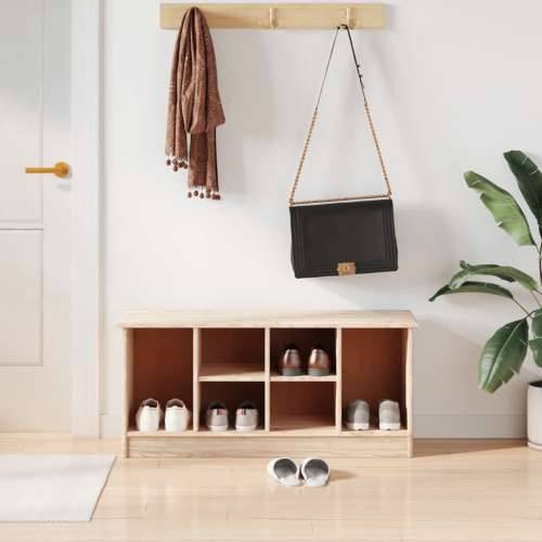 Klupa za cipele ALTA 100 x 35 x 45 cm od masivne borovine - Prirodna Cijena