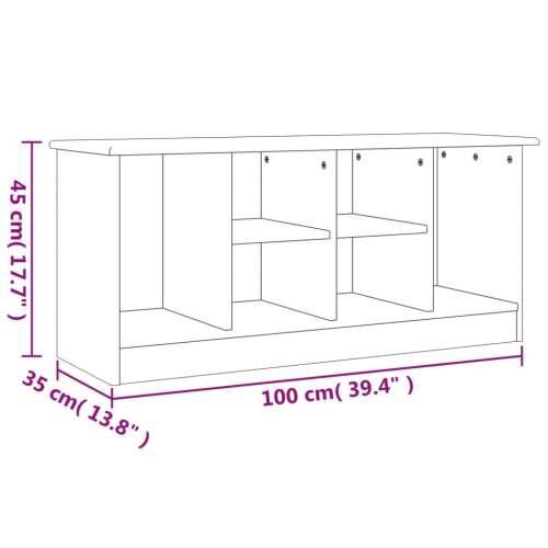 Klupa za cipele ALTA 100 x 35 x 45 cm od masivne borovine - Prirodna Cijena