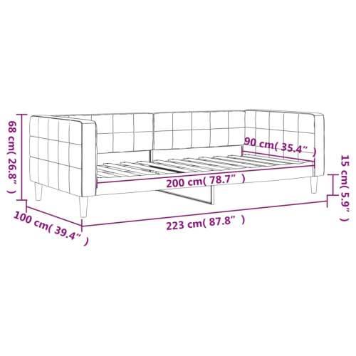 Dnevni krevet ružičasti 90 x 200 cm baršunasti - Ružičasta 90 x 200 cm bez madraca Cijena