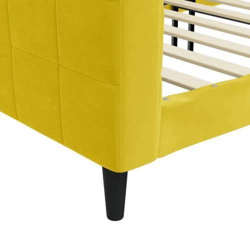 Dnevni krevet žuti 90 x 200 cm baršunasti - Žuta 90 x 200 cm bez madraca Cijena