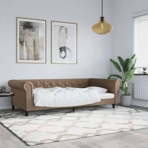 Dnevni krevet boja cappuccina 100 x 200 cm od umjetne kože - Boja cappuccina 100 x 200 cm bez madraca Cijena