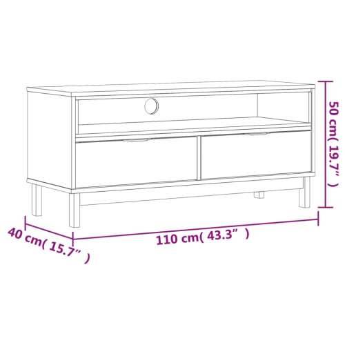 TV ormarić FLAM 110 x 40 x 50 cm od masivne borovine Cijena