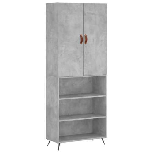 Visoka komoda siva betona 69,5x34x180 cm od konstruiranog drva - Beton siva 1 3 police Cijena
