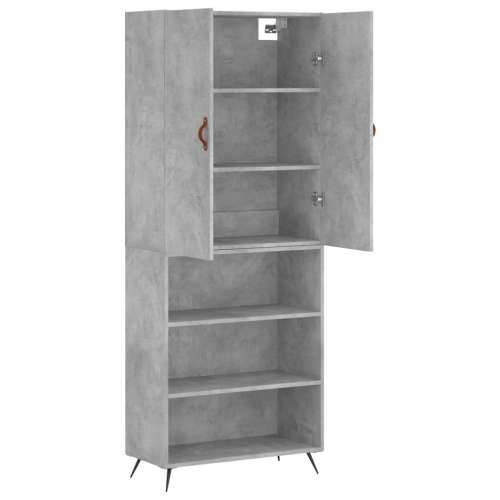 Visoka komoda siva betona 69,5x34x180 cm od konstruiranog drva - Beton siva 1 3 police Cijena