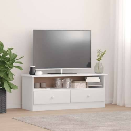 TV ormarić s ladicama ALTA bijeli 100x35x41 cm masivna borovina - Bijela 1 Cijena