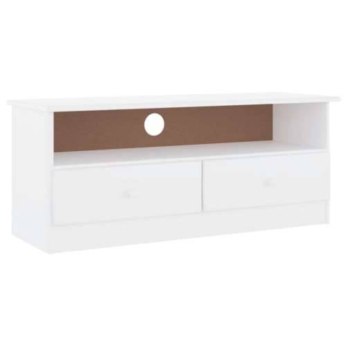 TV ormarić s ladicama ALTA bijeli 100x35x41 cm masivna borovina - Bijela 1 Cijena