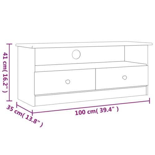 TV ormarić s ladicama ALTA bijeli 100x35x41 cm masivna borovina - Bijela 1 Cijena